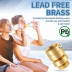 Boltigen No Lead Brass Self-Draining Vacuum Breaker with 3/4'' GHT Feamle to 3/4'' GHT Male Thread Hose Bib Anti Siphon Valve Backflow Preventer Adapter, for Outdoor Garden Faucet Spigot Replacement