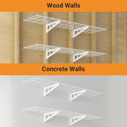1x4 ft Garage Shelving, 2-Pack Wall-Mounted Shelves for Garage, Kitchen, Pantry Storage, 300 lbs Total Load Capacity Wall Shelving, White
