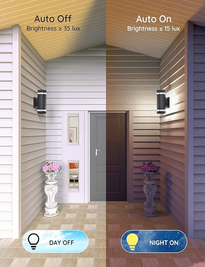 Outdoor Wall Sconce Exterior Lighting Fixture - ETL Listed,Aluminum Waterproof Wall Mount Cylinder Design - Up Down Light Fixture for Porch, Garage and Patio