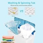 COSTWAY Portable Washing Machine Twin Tub 26 Lbs Capacity, 18 Lbs 8 Lbs Spinner, Compact Control Knobs Timer Function, Drain Pump, Laundry washer, for Apartment RV, Blue