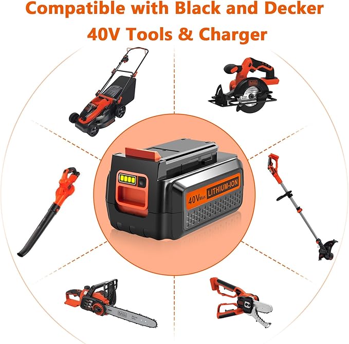 40V 3000mAh Replace Long-Lasting Battery for Black and Decker 40V Lithium Battery, Compatible with Black and Decker 40 Volt LBXR36 LBX2040 LBX2540 LBXR2036 and Power Tools