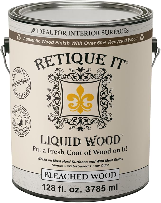 Retique It New and Improved Formula Liquid Wood Coatings - Stainable Primer - Paint It Then Stain it (Bleached Wood, X-Large)