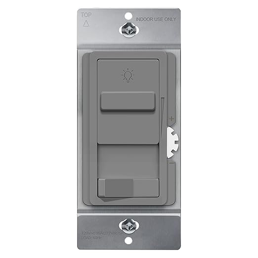 TOPGREENER Kalide 0-10V Dimmer Light Switch, LED Dimmer Switch, Low Voltage Dimmer, 3-GYay or Single Pole, 120VAC 60Hz, 120VAC 10A/ 277VAC 5A LED, TGSDS-010-GY, Gray