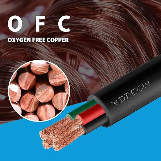 20ft 6/4 6 AWG Portable Power Cable (4 Conductor) - SOOW 600V 6 Gauge Electric Wire for Motor Leads, Portable Lights, Battery Chargers and Machinery - 4 Conductor - 20 Feet Electrical Cord