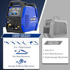 BILT HARD Aluminum 200A MIG Welder, 110V/220V MIG/Flux Core MIG/Lift TIG/Stick/Spot Welding/Spool Gun Compatible 6-In-1 Welding Machine w/IGBT Inverter, Multi-Process Welder