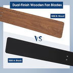 52 Inch Ceiling Fans with Lights and Remote/APP Control, Modern Ceiling Fan for Bedroom Living Room Patio Porch Indoor Outdoor, 6 Speeds, Reversible Quiet Motor, 8 Wood Blades, Brown