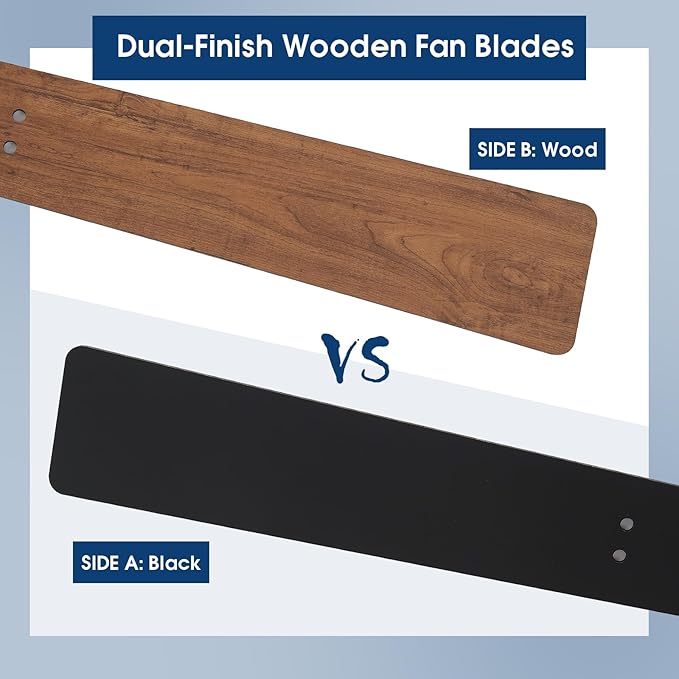 52 Inch Ceiling Fans with Lights and Remote/APP Control, Modern Ceiling Fan for Bedroom Living Room Patio Porch Indoor Outdoor, 6 Speeds, Reversible Quiet Motor, 8 Wood Blades, Brown