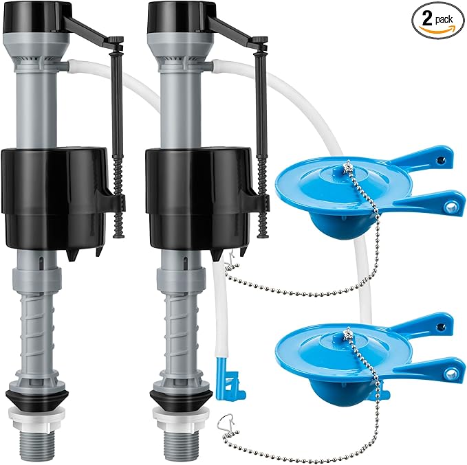 Saillong 2 Set Toilet Float Replacement Kit with 3 Inch Flapper, Universal Toilet Fill Valve Height Adjustabletoilet Tank Replacement Kit, Flush Valve Quiet and Easy to Install