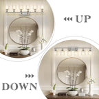 zeyu 6-Light Bathroom Wall Light Fixture, 42 Inch Modern Nickel Vanity Lighting Fixtures for Bedroom, Brushed Nickel Finish with Clear Hammered Glass, ZJF63B-6W BN