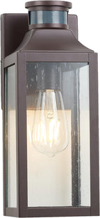 MICSIU Motion Sensor Outdoor Wall Light Fixture, 12.75 Inch Oil Rubbed Bronze Exterior Sconce Lighting, Waterproof Outside Light for House, Front Porch, Garage, Patio, Doorway