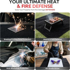 TOPDC Welding Blanket 40x40 Inch, High Temp Resistant Carbon Felt Pad, 5mm Thick Heat Shield Fabric Withstands 2200℉, UL94&MSDS Certified, Flexible&Cuttable for Welding Soldering Grill Firepit