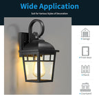 Front Porch Lights Outdoor Wall Lights Exterior Wall Sconce, Matte Black Exterior Light Fixtures with Waterproof Farmhouse Outdoor Lighting Fixtures for House Garage Porch Patio