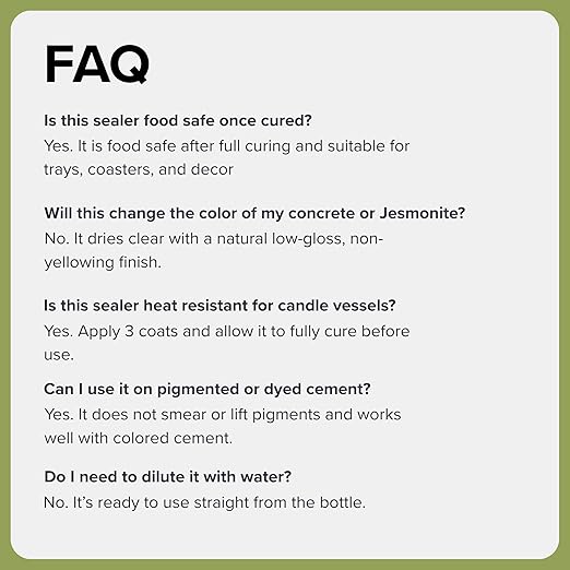 Acrylic Sealer for Concrete & Cement Crafts – Low Gloss, Non-Toxic, Water Resistant, Food Safe – Compatible with Jesmonite – 16 oz