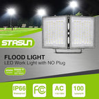 STASUN 2 Pack 400W LED Flood Lights, Mini Series Exterior Floodlights, 40000LM 6000K Daylight White IP66 Waterproof, Muti Angle Outdoor Security Lighting for Backyard, Stadium, Parking Lot, Court