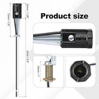 PATIKIL Candelabra Base Lamp Holder Light Socket, 6pcs UL Listed Keyless E12 Bulb Socket with 9.8" Wire Leads for E12 Incandescent LED Light Bulbs, 2.8" Tall