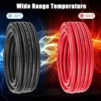 8 Gauge Battery Cable Copper Wire, 20FT Red+20FT Black 8 AWG Welding Cable Standard USA OFC Wire for Automotive, Battery, Solar, Marine and Generator