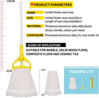 Loop-End String Mop, Heavy Duty Commercial Industrial Mop with Extra Mop Head Replacement, 59 inch Aluminium Alloy Pole.