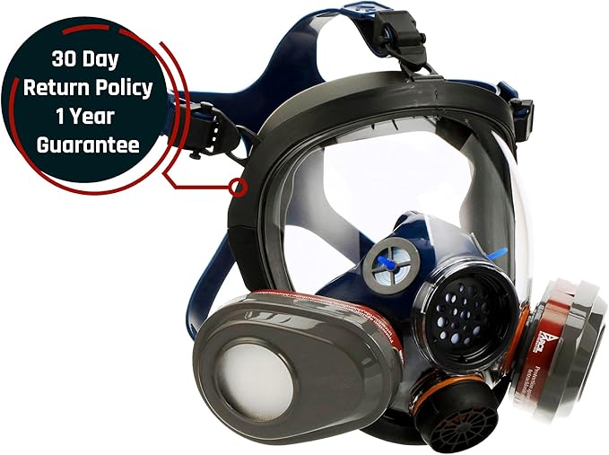 Parcil Distribution Gas Mask Survival Nuclear and Chemical Full Face Respirator - Organic Vapor & Particulate - CE Tested