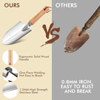 Gardening Tools - YAUNGEL 10 Pcs Garden Tool Set, Heavy Duty Stainless Steel Gardening Supplies Hand Tools with Wooden Handle, Storage Tote Bag, Ideal Garden Gifts for Women and Men, Pink