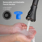 Hibbent Pull Down Spray Head, NSF/ANSI/CAN 61 & CUPC Certified 3-Function Spray Nozzle, 15 Adapters, Kitchen Sink Faucet Head Replacement Compatible with Moen, Delta, Kohler, Oil-Rubbed Bronze