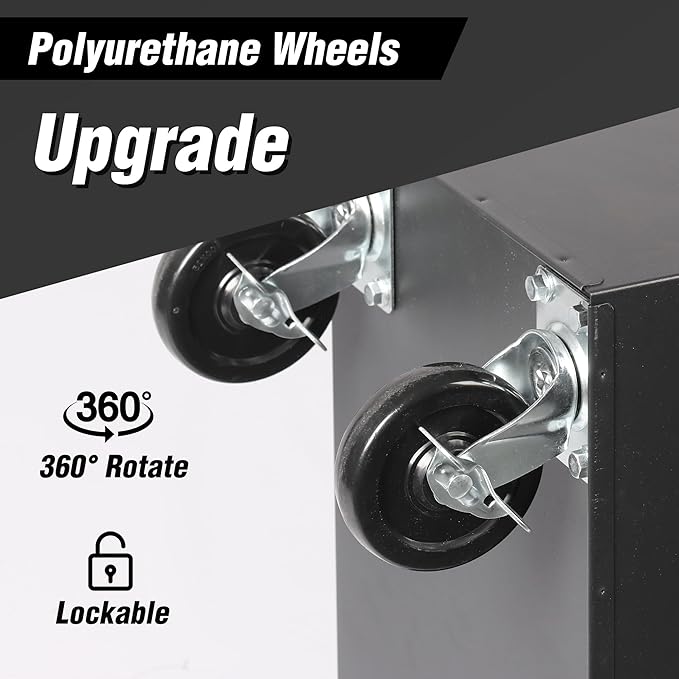 7 Drawers Rolling Tool Cart on Wheels, Multifunctional Metal Tool Storage Cabinet, Lock Tool Trolley Organizer Drawers Tool Box Tool Chest for Garage, Warehouse, Workshop, Repair Shop (BLACK)