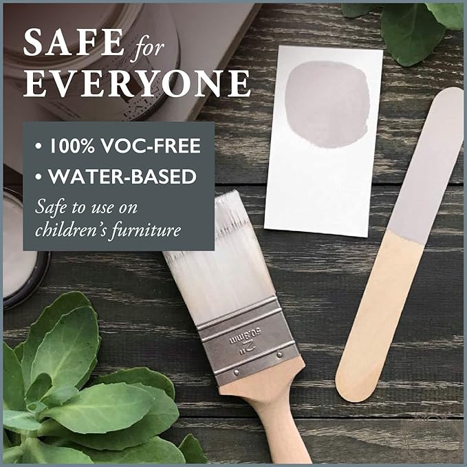 AMY HOWARD AT HOME Chalk-Based One Step Paint for Furniture, Cabinetry, Decor, Finish, and More | No Stripping, Sanding, or Priming | Ultra-Light Base | 32 Ounce | Serengeti Gray