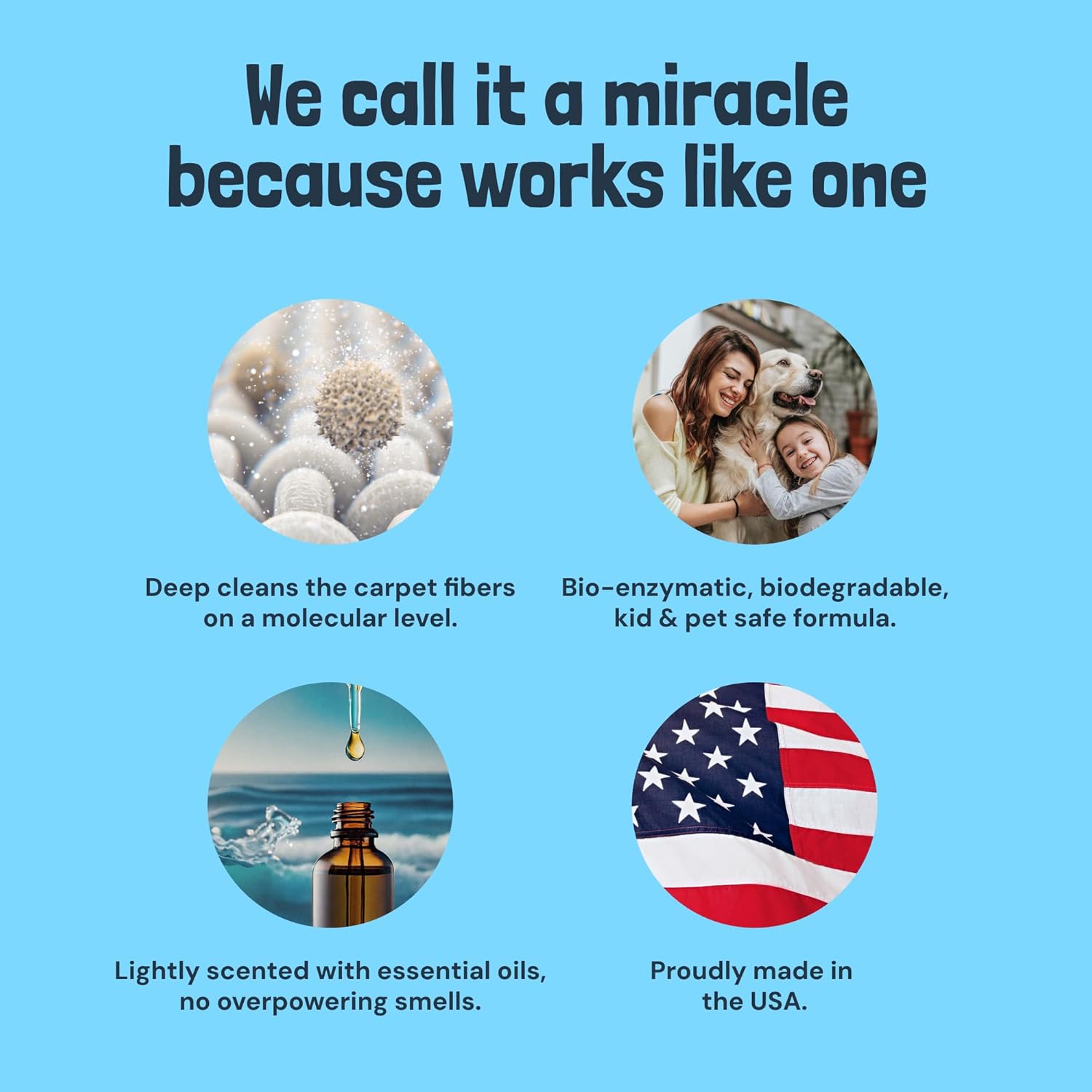 Sunny & Honey Carpet Cleaner Solution - 128 Fl Oz, Fresh Summer Scent - Deep Stain Remover & Deodorizer - Pet & Rug Cleaner - Upholstery Cleaning for Machine Use