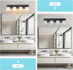 4 Light Modern Bathroom Light Fixtures Over Mirror, Black Vanity Lights for Bathroom Wall Sconces with Milky White Glass Shades, E26 Socket (Bulbs Not Included)