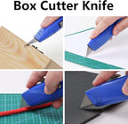 DIYSELF 2Pack Utility Knife Box Cutter Retractable Blade Heavy Duty(Blue)