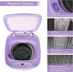 COSTWAY Portable Washing Machine, 8 Lbs Capacity, Built-in Drain Pump, Compact Laundry Washer with 6 Programs, 6 Water Levels, Child Lock, Full-Automatic washer for RV, Dorm, Apartment, Purple