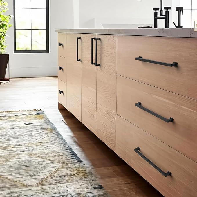 10 Pack 7.5"(192mm) Matte Black Cabinet Pulls Kitchen Cabinet Handles Drawer Pulls Cupboard Hardware for Cabinets CK0078