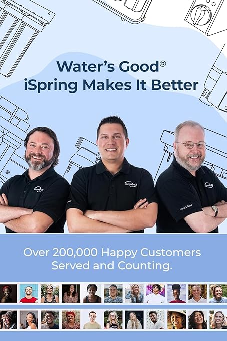 iSpring SGS-Tested Lead Removal Whole House Water Filter System w/ 3/4'' Push-Fit Stainless Steel Hoses, Reduces Arsenic, Cadmium, Mercury, Chlorine & up to 99% Lead, Model: WGB32B-CPB+AHPF12MNPT16X2