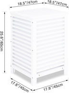 SMIBUY Double Laundry Hamper with Lid, 120L Bamboo Laundry Basket with Removable Liner Bag, 2-Section Clothes Divider Laundry Sorter for Laundry Room, Bathroom, Bedroom (White)