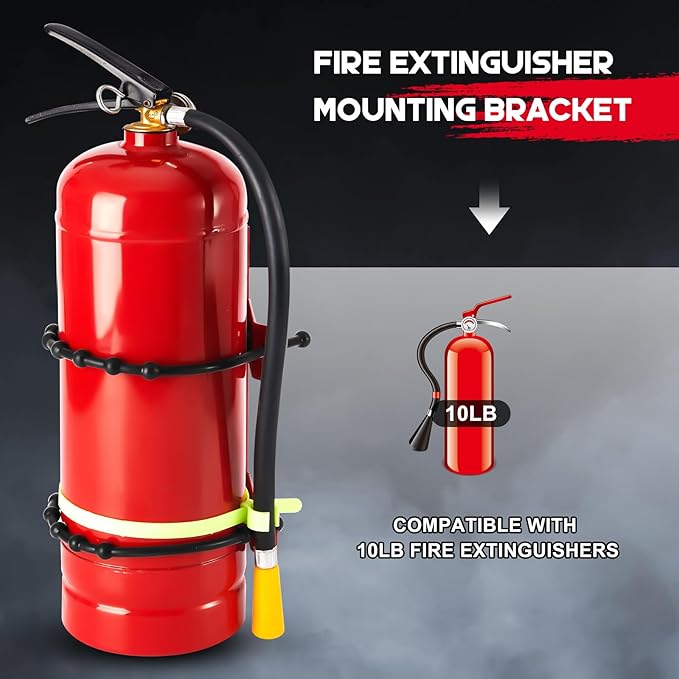 1 Pcs Fire Extinguisher Mount Bracket Adjustable, Supports up to 10 Lbs, Heavy-Duty and Easy Installation, Ideal for Home, Truck, Rv, Boat, Commercial Use, Secure and Durable Holder