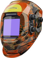 ARCCAPTAIN Auto Darkening Welding Helmet, 3.94"X3.66" Large Viewing Screen True Color Welding Hood with 4 Arc Sensor Solar Powered, Wide Shade 4-5/5-9/9-13 Welding Mask (Denim)