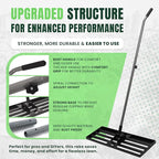 30" x 10" Stainless Steel Lawn Leveling Rake for Soil, Heavy Duty Lawn Leveler Tool for Yard with Adjustable Steel Handle up to 85", Yard Leveling Landscape Rake, Ground Leveler for Garden-Golf Course