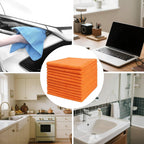 Tricol Clean Microfiber Cleaning Cloth, 16in*16in, 12 Pack Ultra-Thick Cleaning Rags, Super Absorbent, Lint Free & Streak Free Cleaning Towels for Car, House, Kitchen, Office