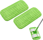 Reusable Mop Pads for Swiffer Sweeper Mops Microfiber Mop Floor Pad Refills Compatible with Sweeper Washable Mop Head Pads Replacements for Multi Surface Dry & Wet Floor Cleaning, 2 Pack