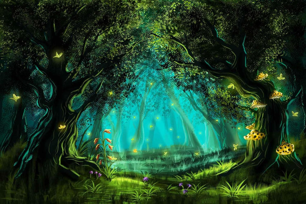 Fantasy Forest Wallpaper, Large Wall Background Mural for Living Room Sofa Background Wall Mural(Non-self-Adhesive)