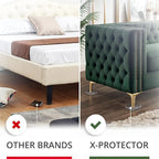 X-Protector Furniture Cups - 8 PCS 2.2" - Non Slip Furniture Pads for Hardwood Floors - Transparent Floor Protectors - Bed Stoppers to Prevent Sliding - Keep Furniture from Sliding on Floor! (Square)