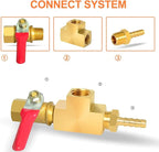 GASHER 3 Pcs Brass Barstock Tee, 1/2" x 1/2" x 1/2" NPT Female Pipe Fittings