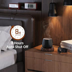 SWEETFULL Mug Warmer for Coffee and Tea Coffee Mug Warmer Set W/Mug and Lid Coffee Warmer As Coffee Gifts for Desk Office Coffee Lovers. （20W Cup Warmer Candle Warmer Auto Shut Off） (Wood Grain)