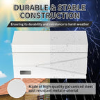 Wall Mount Mailbox, Large Capacity Mailbox for House, Visibility Galvanized Steel Rust-Proof Metal Post Box Drop, Mailboxes for Outside, 15.74"×9.84"×4.33" Solar Lanterns White