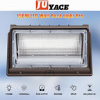 Juyace 150W LED Wall Pack Light Outdoor Security Flood Lighting 5000K 100-277V IP65 Waterproof for Barn Warehouse Garage Yard