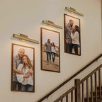 Picture Light for Wall, 18in Brass Painting Sconce Poster Light, Hardwired Picture 2 Lighting Dimmable Art Display Light for Picture Frame Wall Gallery Bedroom Living Room-Included Bulbs (Gold)