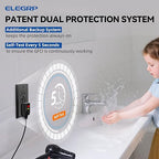 ELEGRP GFCI Outlet 15 Amp, Self-Test GFI Electrical Outlet with Narrow Design, GFCI Receptacle with LED Indicator, UL Listed, Black, Wall Plate Included, 6 Pack