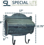 Special Lite Floral Horizontal Wall Mount Mailbox - Verde Green Aluminum Mailbox for Wall Mount - SHF-1001-VG