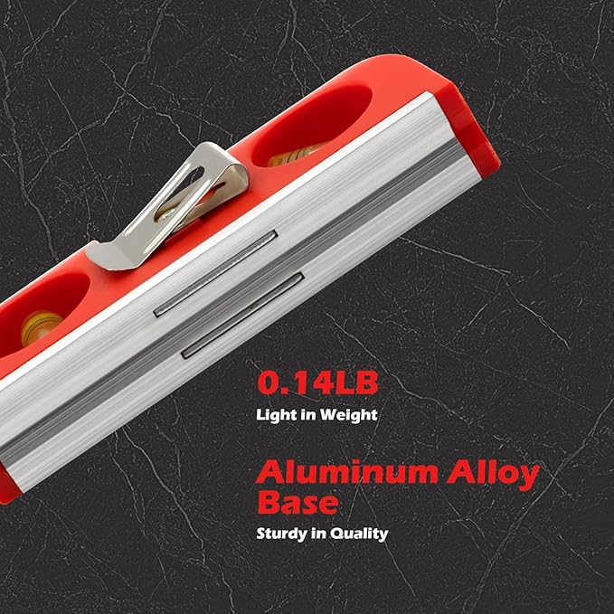 Sanung Levels, Portable Triple Bubble Level with Magnetic Base, Vertically Horizontally 45 Degree Measuring for Home Use, Set of 2