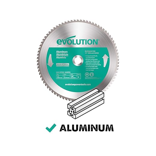 Evolution Power Tools 12BLADEAL Aluminum Cutting Saw Blade, 12-Inch x 80-Tooth, Green