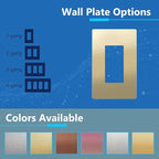 LIDER Screwless Metal-Surface Wall Plate, Decorator Switch Cover, Temperature and Impact Resistant, 201 Stainless Steel, Modern Decoration Upgrade, Mid-Size 1-Gang 4.88" x 3.11", Brushed Brass, 2 Pack